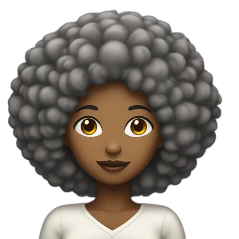black woman with afro emoji