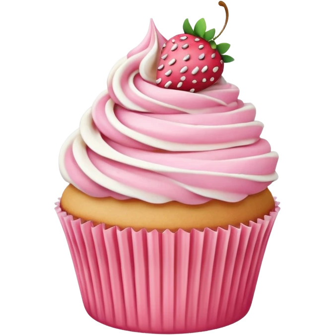 strawberry vanila cupcake emoji
