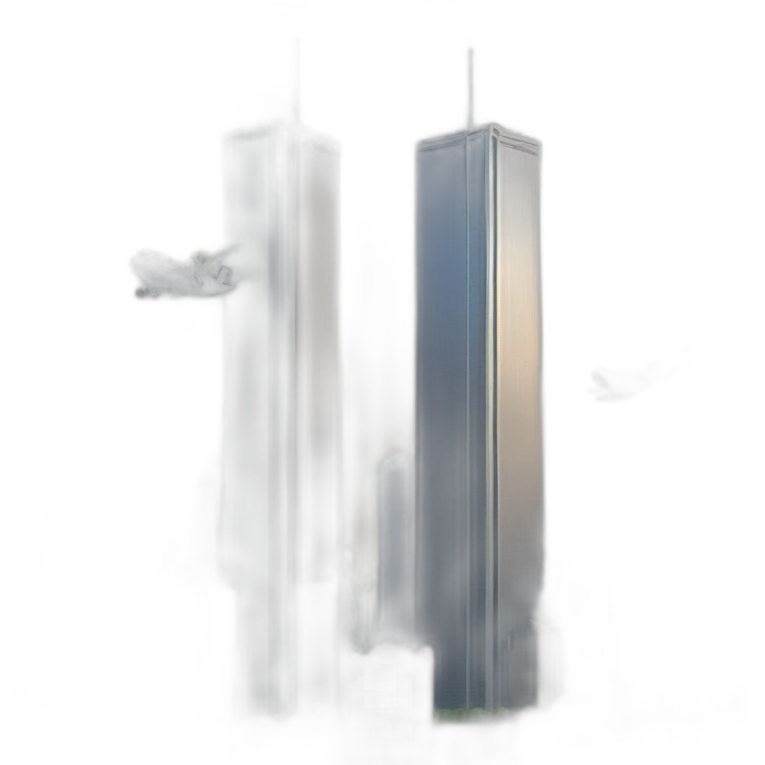 twin towers and a plane emoji