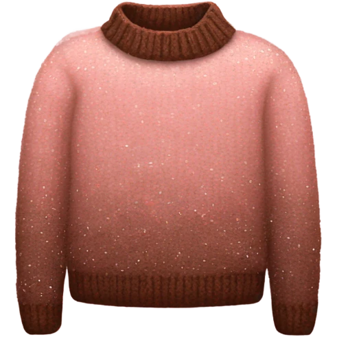 cozy knitted pink brown sweater with a glitter design emoji