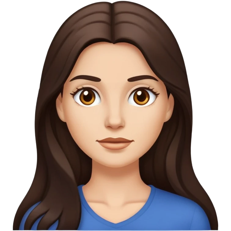 mujer blanca con pelo largo castaño oscuro  emoji