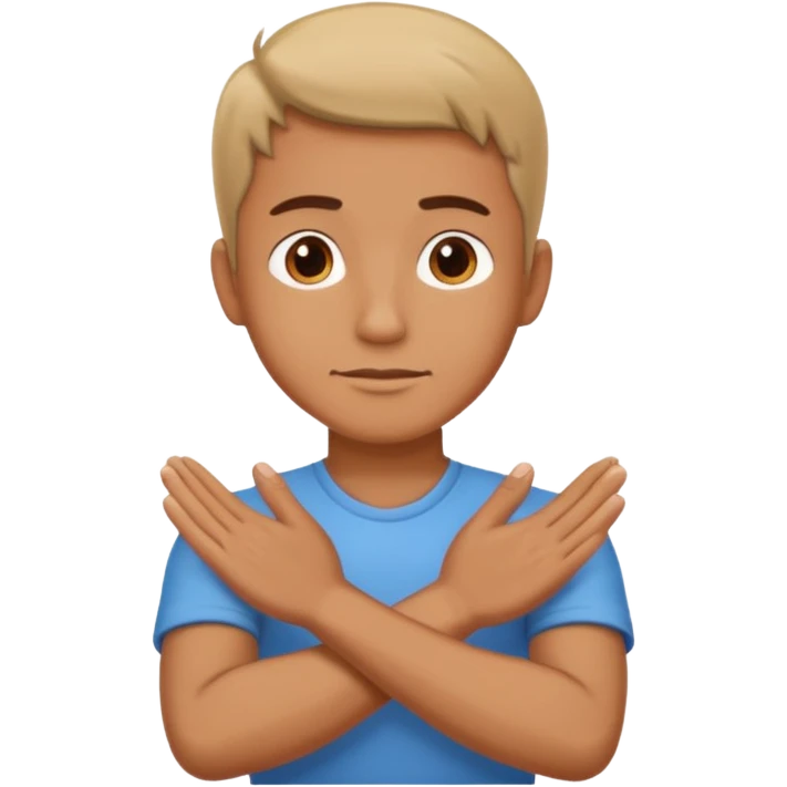 decision gesture Man cross hands emoji