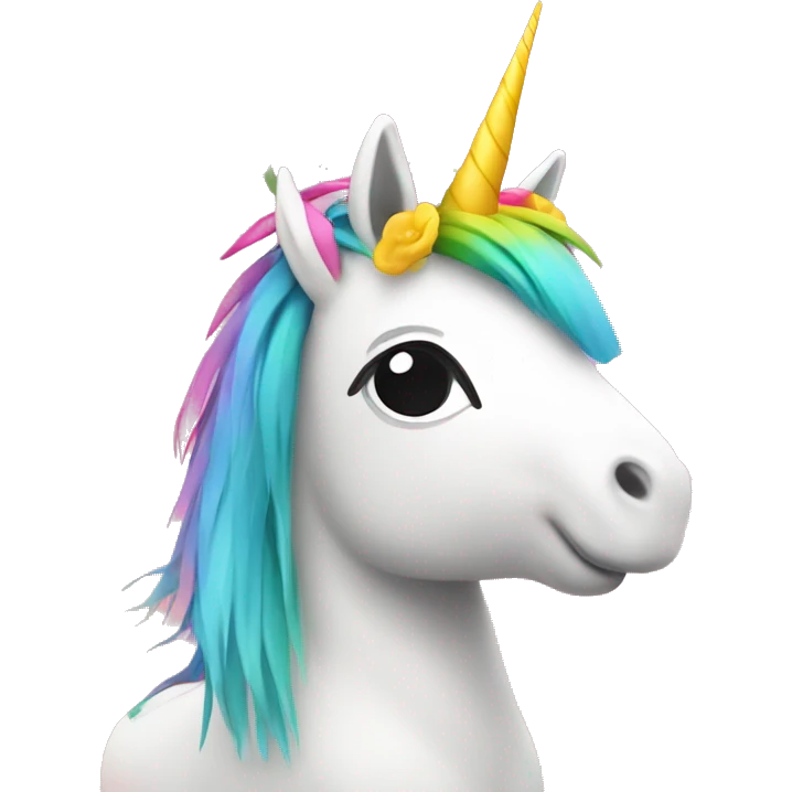 a cute unicorn chilling under a palm tree emoji