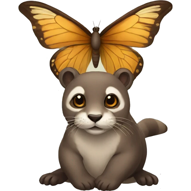 Butterfly with an otter body  emoji