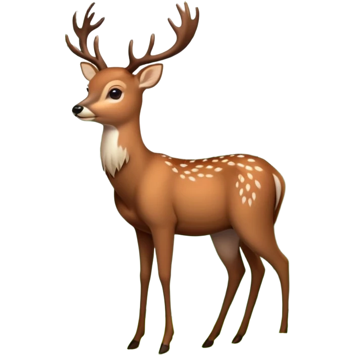 Deer in forest, lot of trees emoji