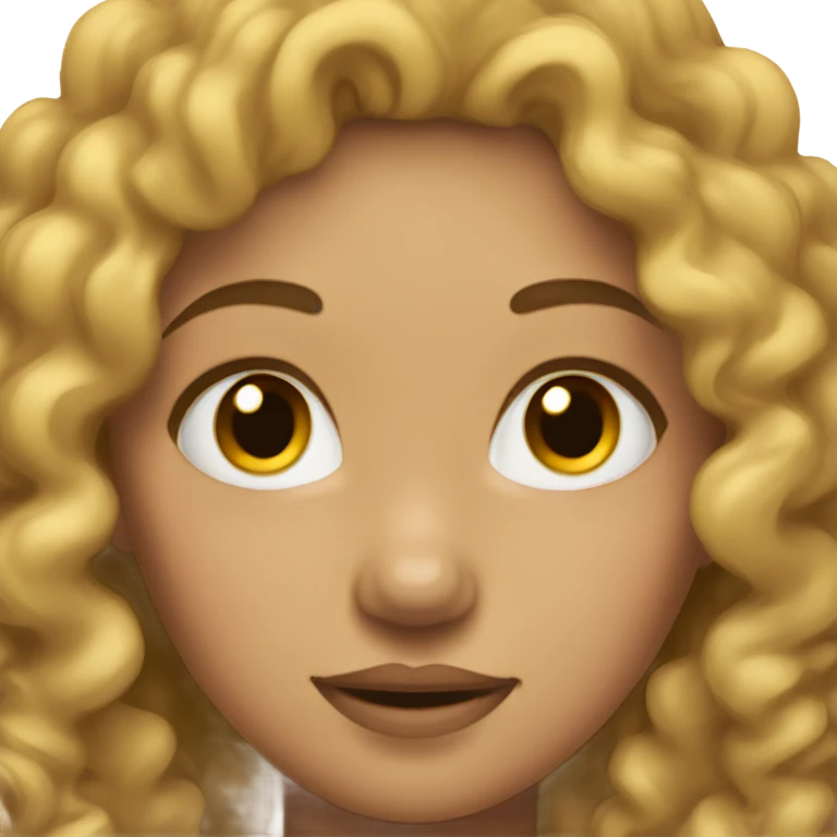 a girl with light skin having curly hqir emoji