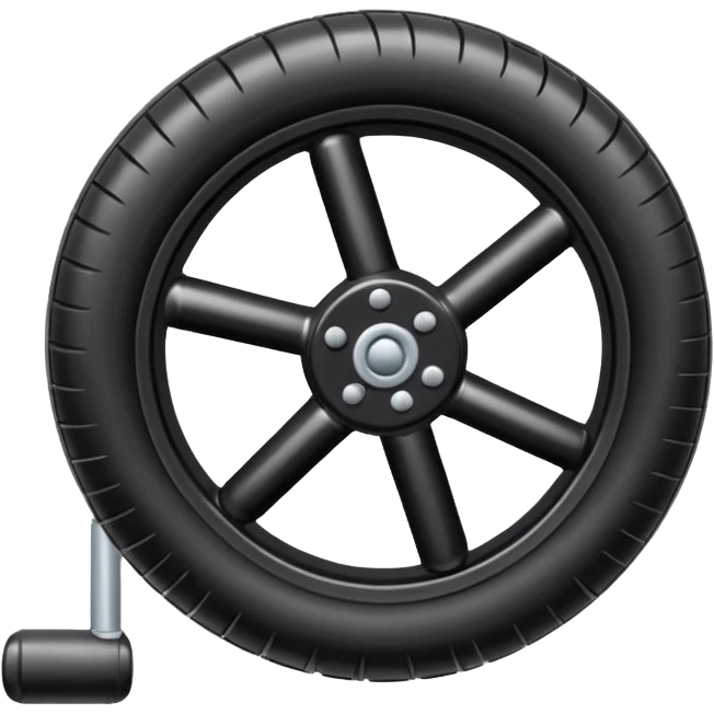 he aircraft's landing gear is one inflated, plump wheel with a strut, black in color emoji