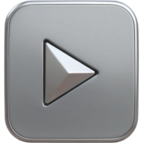 3D render square play button 40deg rotation emoji