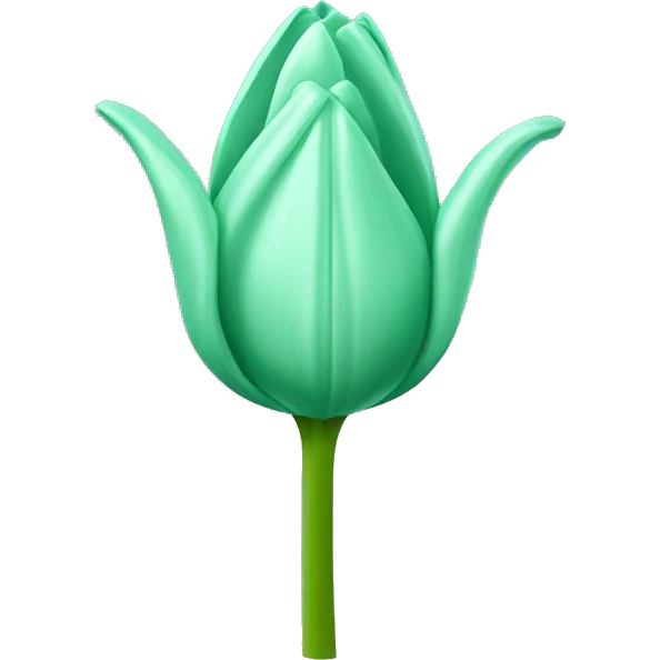 Mint green tulip emoji