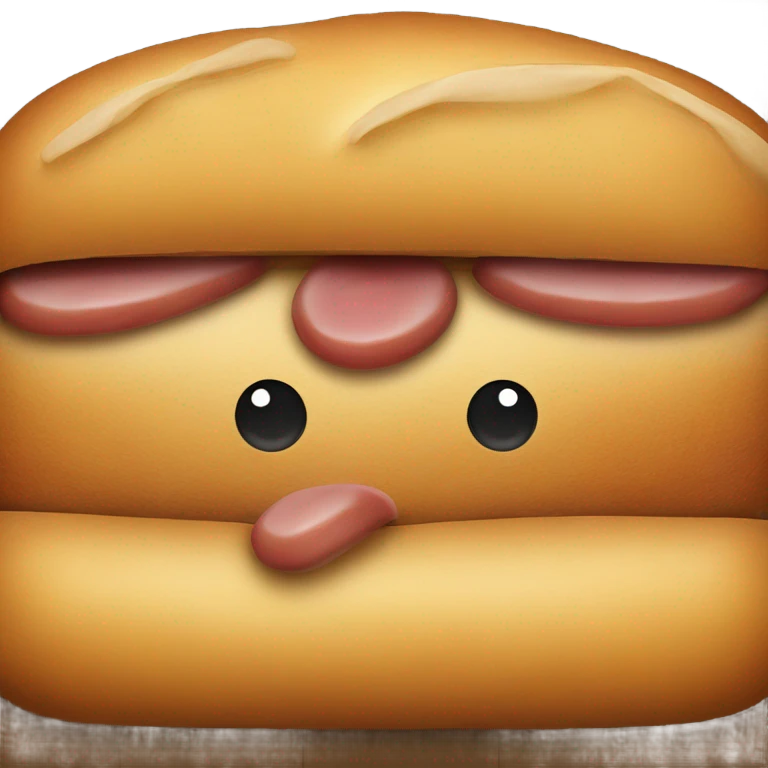 Bread with a sausage in it emoji