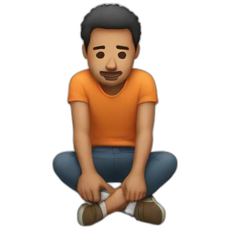 A man sitting upsidedown emoji