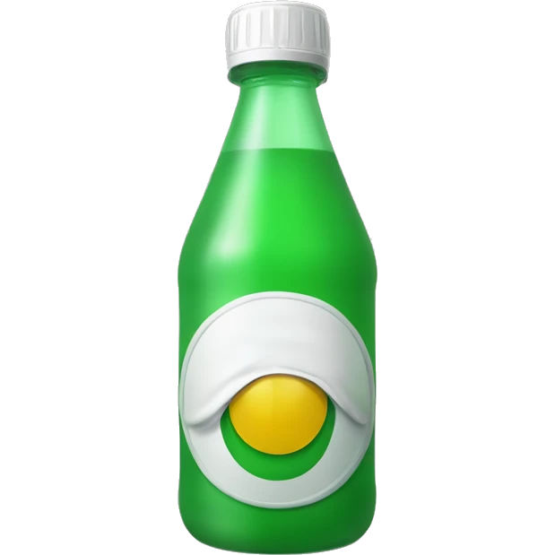 Doogh bottle white liquid green cap and it says doogh emoji