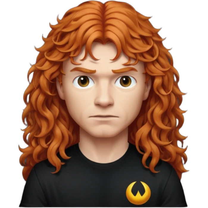 Ginger dave mustaine with curly hair and bangs emoji