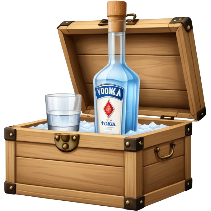 Wooden box with vodka emoji