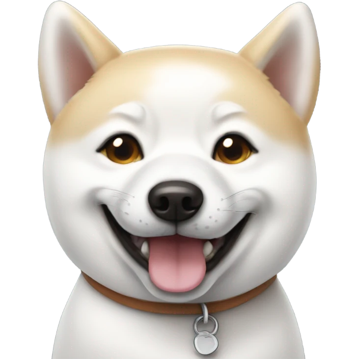 White shiba winking emoji