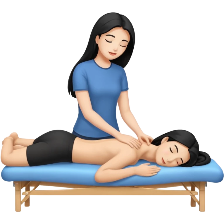 Back massage body the hair is long and black emoji