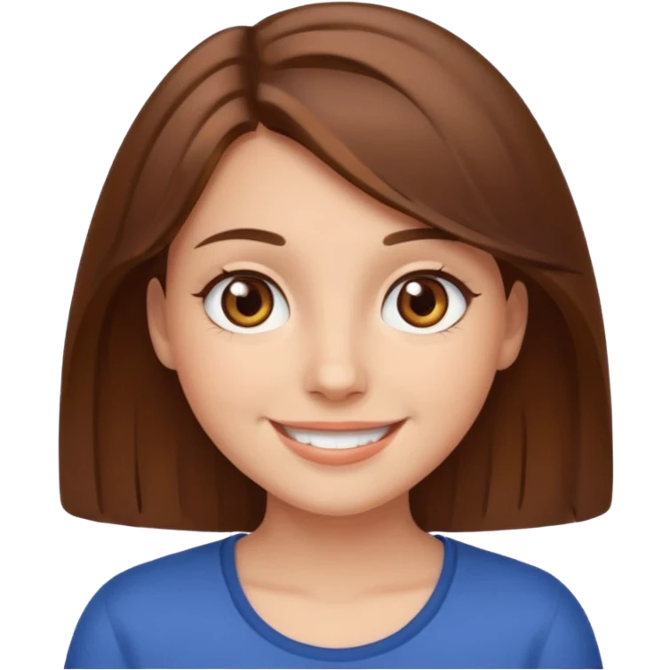 Brown haired girl with brown eyes  emoji