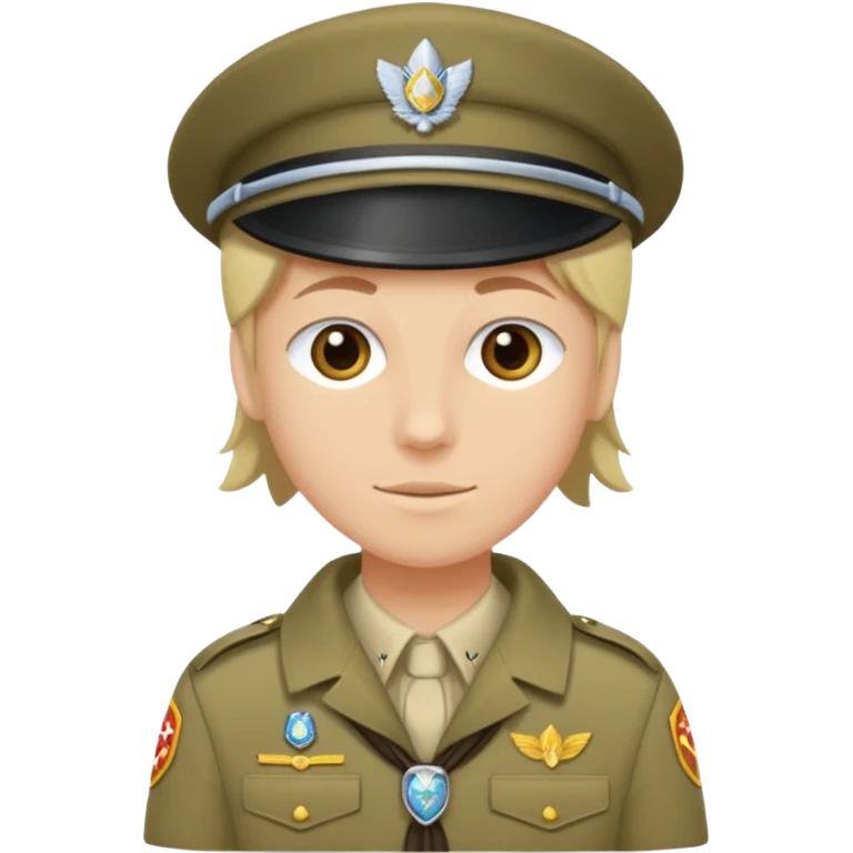 Maak een persoon in scoutsuniform. Maak zijn volledige lichaam en laat hem een afwegings gebaar maken met zijn handen emoji