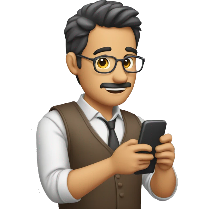 hombre viendo el celular emoji