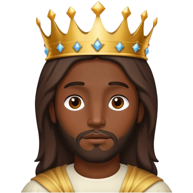 Dark skin Jesus with crown awoke  emoji