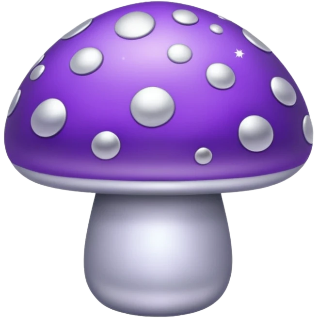purple mushroom with silver stars on it cute emoji