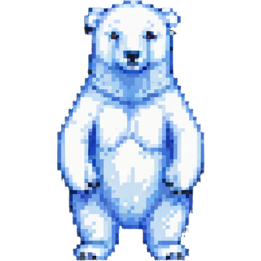 pixel art polar bear standing, minimal details emoji
