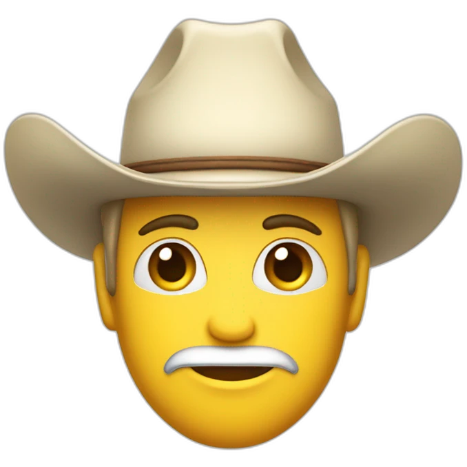 petit blanc avec un chapeau de cowboy emoji