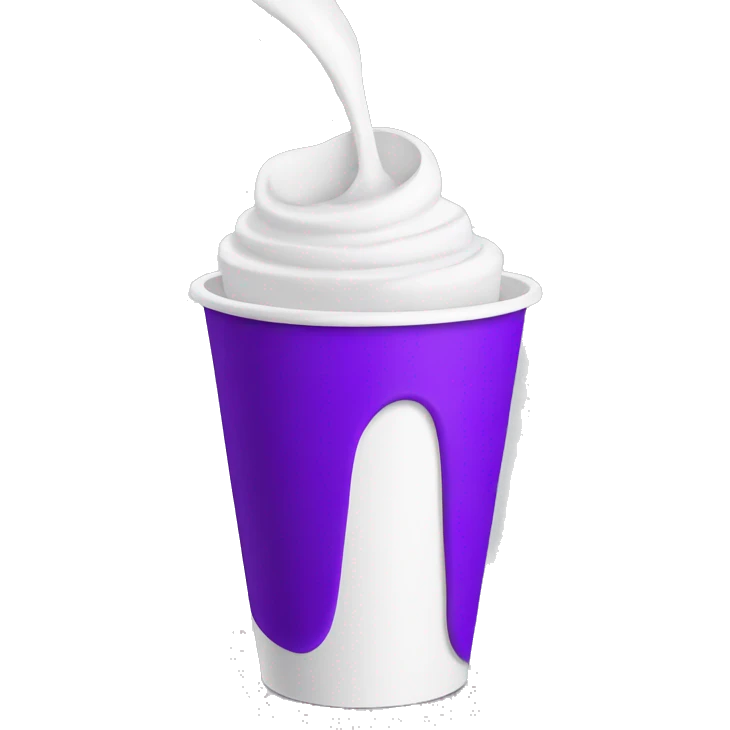 white paper cup purple pouring emoji