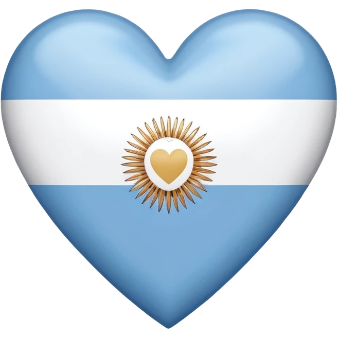 Un corazon con la bandera argentina  en forma de emojin emoji