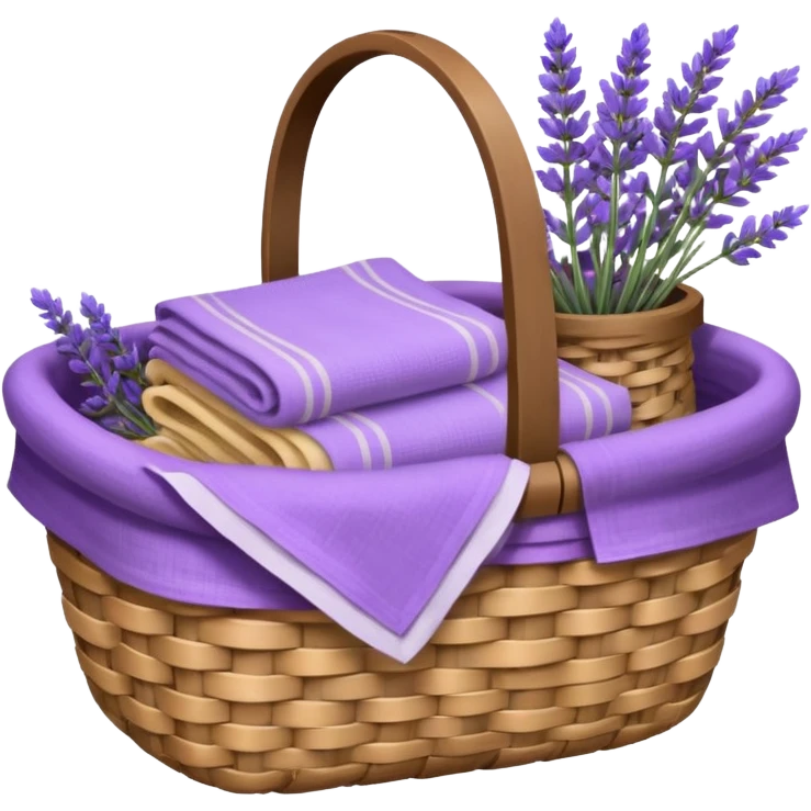Basket of linens and lavender  emoji