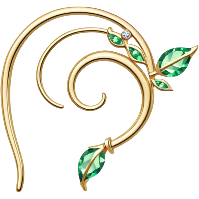 Elvish fae shiny sparkly translucent diaphanous ear climber ear piece ear cuff ear climber apparel emoji