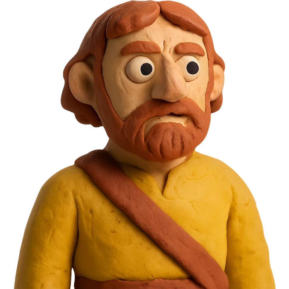 claymation style Anglo-Saxon man emoji
