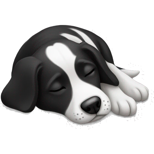 black and white dog sleeping emoji