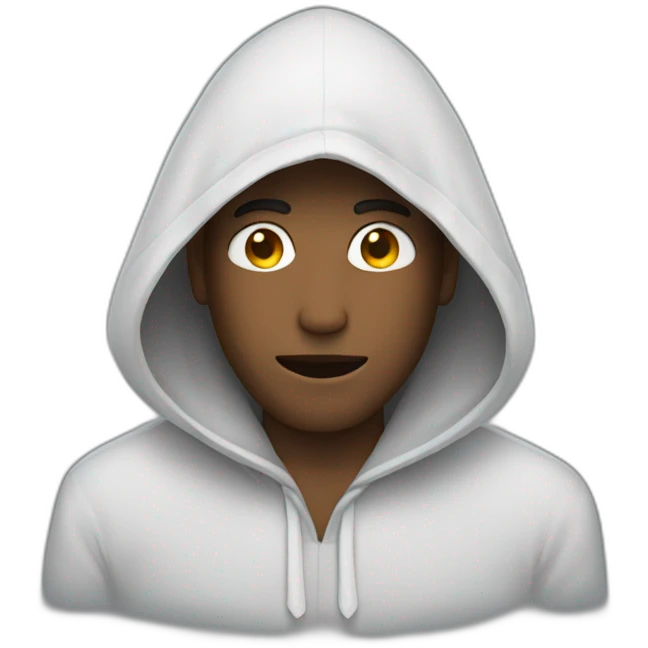 Man wearing a hood covering his face emoji