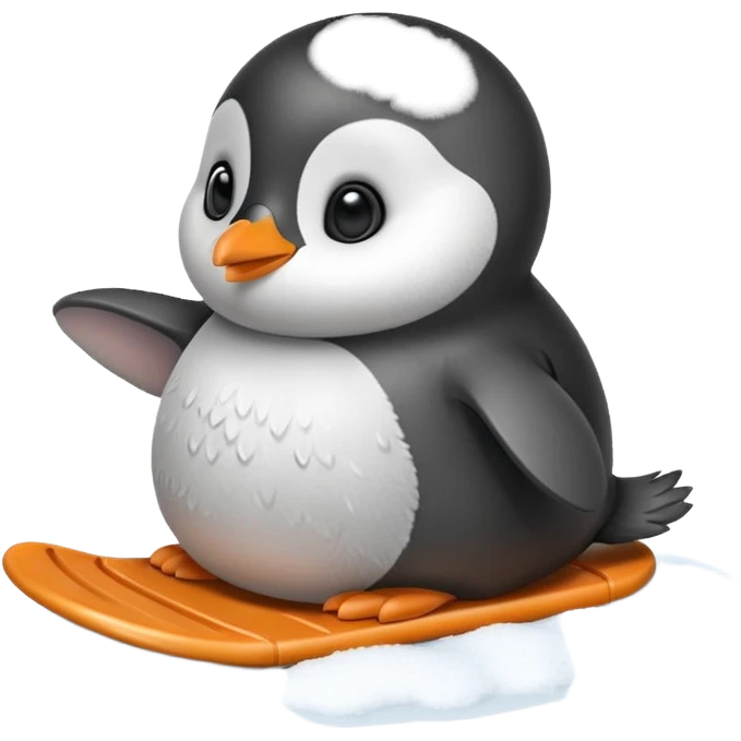 baby penguin sliding emoji