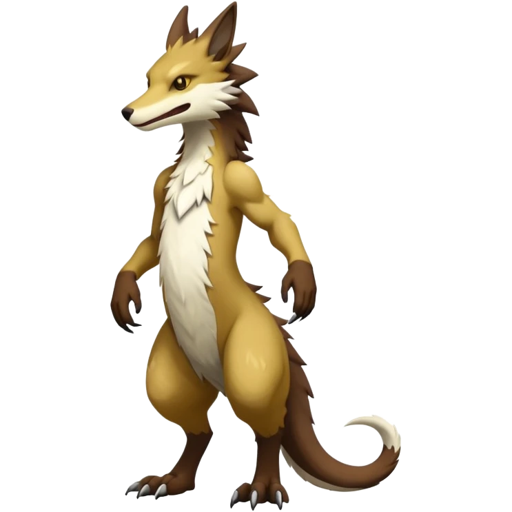 Sergal-Vernid-hybrid-animal-creature, full body emoji