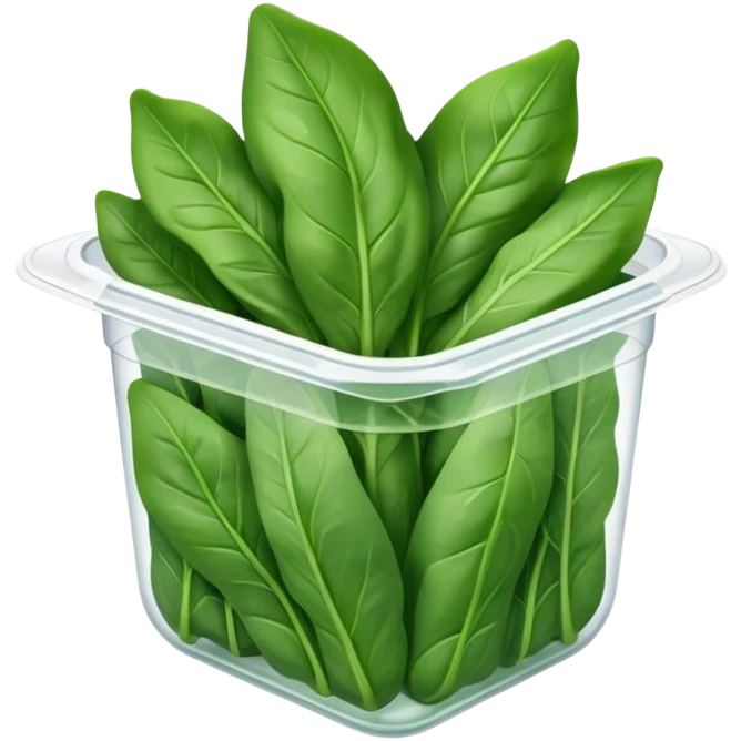 spinach in plastic container emoji