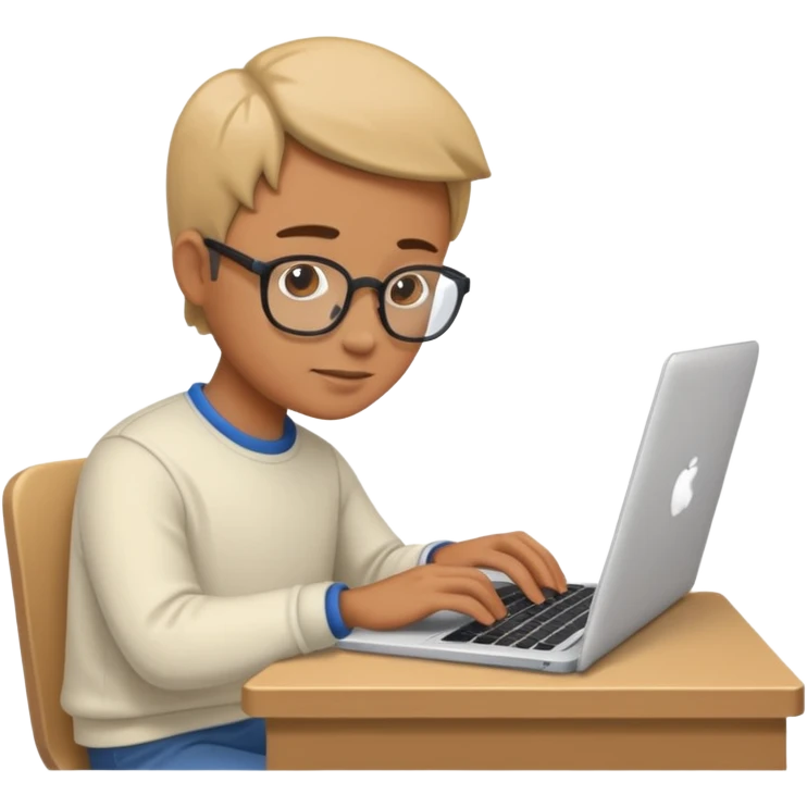 Research paper being typed on a laptop   emoji