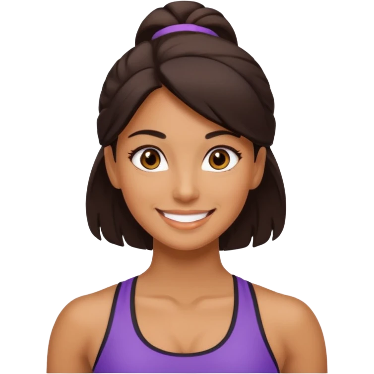 fitness girl, dark eyes emoji