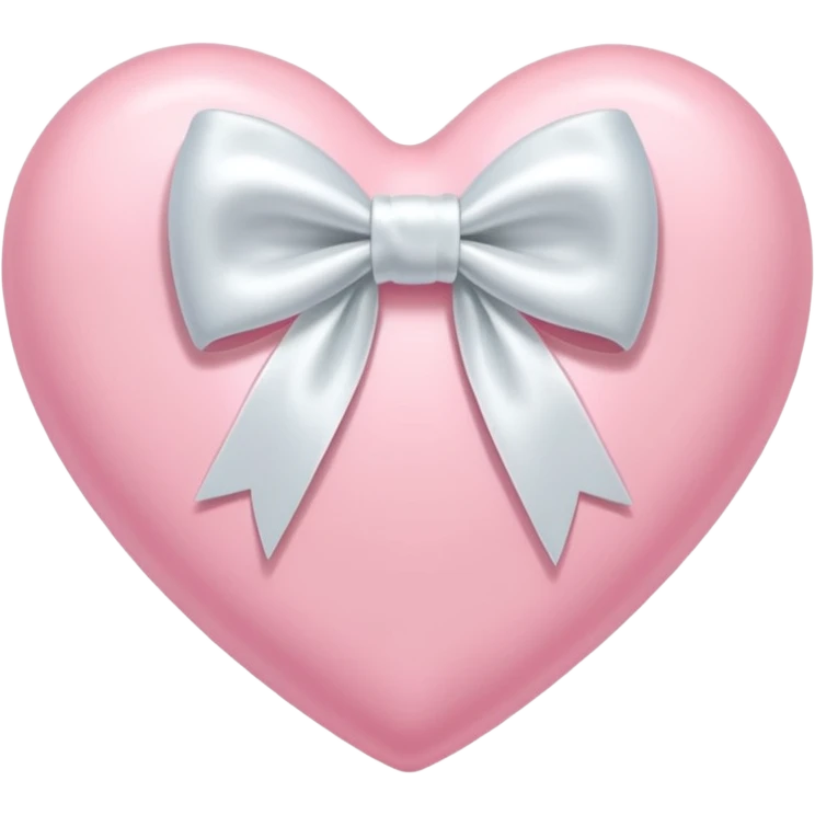 Baby pink heart with white bow emoji