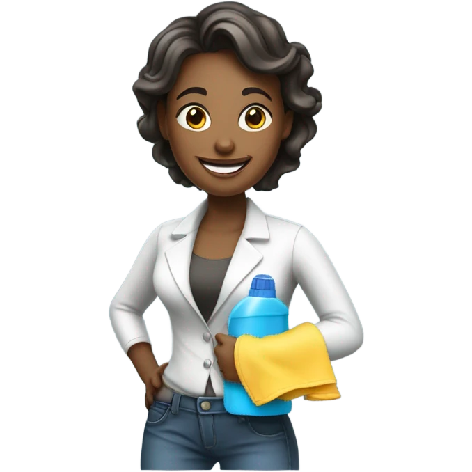 Gorgeous mom that has a cleaning buisness emoji