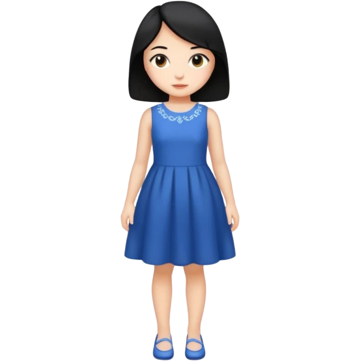 fille  en entier cheveux mi long noir et lisse  emoji