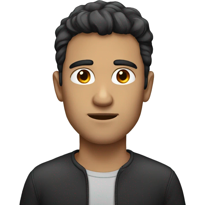 A man with dark hair and dark eyes emoji