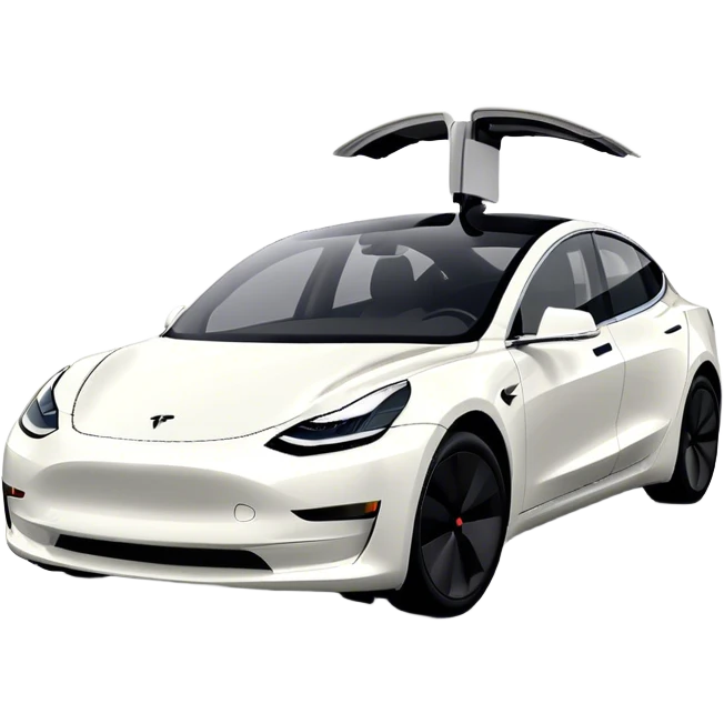 Tesla Model 3 - Tesla (Model Year: 2021) (Iconic colour: White) emoji