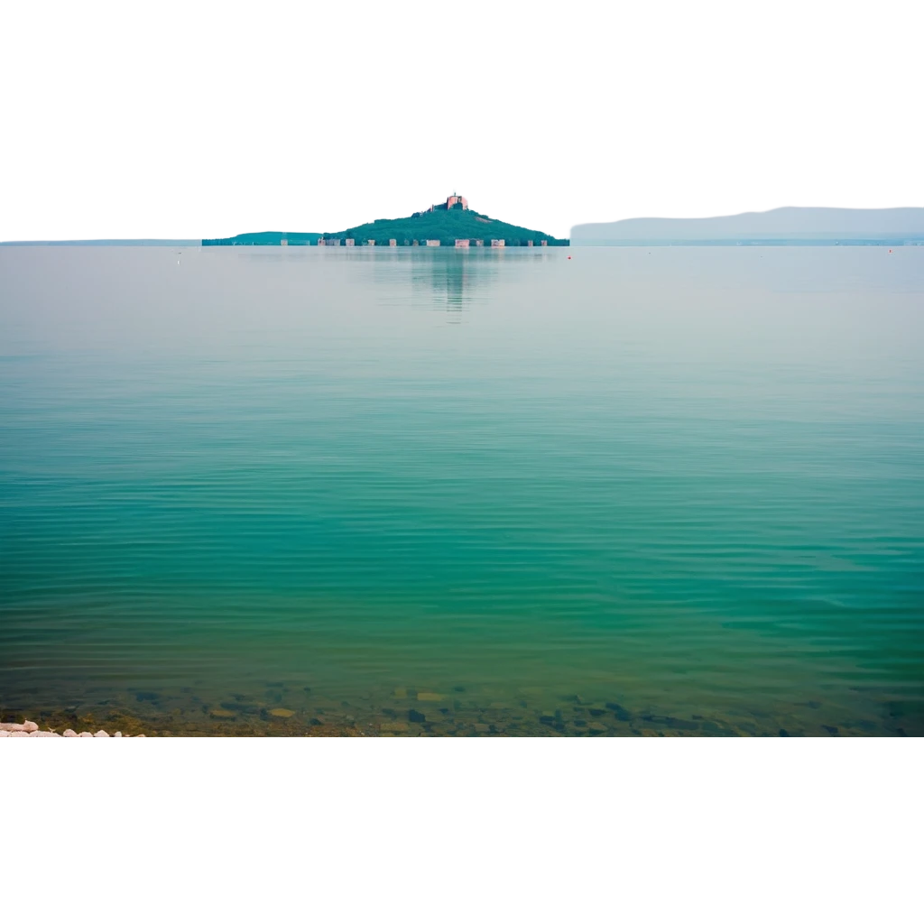 pixel art landscape of Lake Balaton emoji