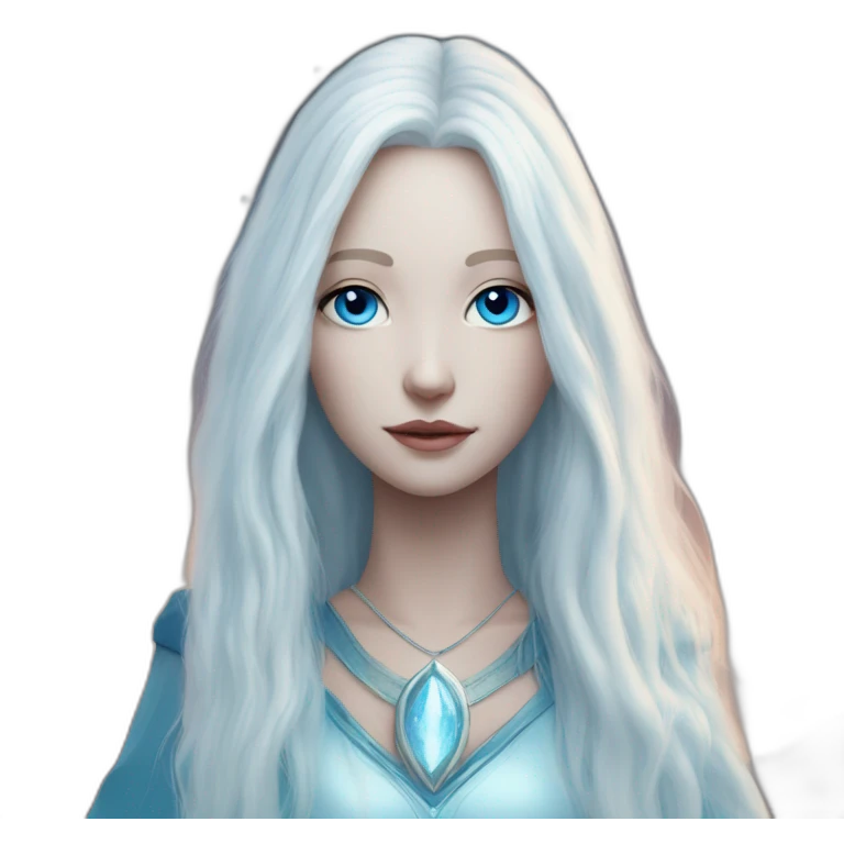 nordic pleiadian with long white hair and blue eyes emoji