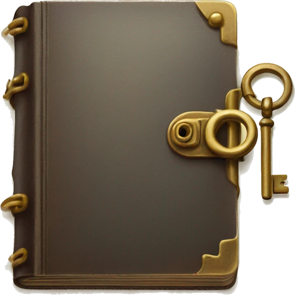 vintage diary with lock and key emoji