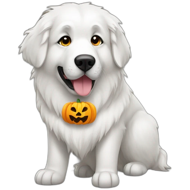 great pyrenees dog halloween emoji