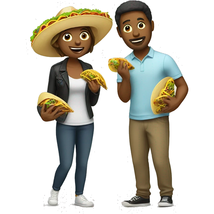 Couple eating tacos emoji