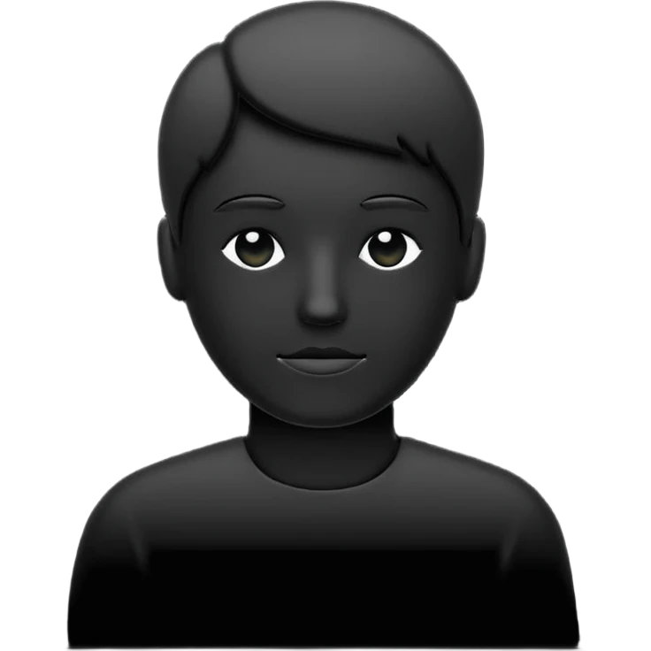Minimalistic flat vector icon, iOS style, thin black outline on white background. Person silhouette. Black, completely monochrome, matte.  emoji